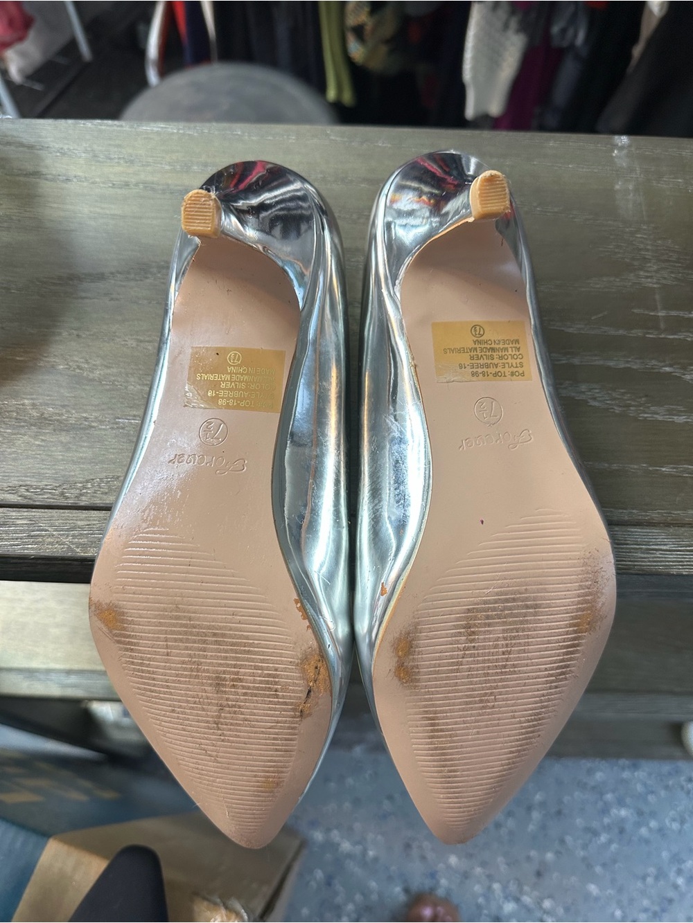 Forever Metallic Silver Pointed Toe Flats - Picture 2 of 3